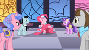 Pinkie Pie dancing as BG ponies watch S01E26