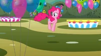 "Whee! This is the greatest balloon garden I've ever seen!"