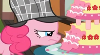 Pinkie apparently lacks a short term memory, as afterward everyone of her theories still includes the cake being sliced.