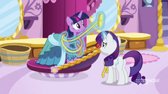 Rarity taking Twilight's measurements MLPCS1