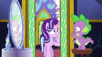Spike looking embarrassed at Starlight S6E1