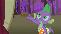 Spike pointing at red dragon S2E21