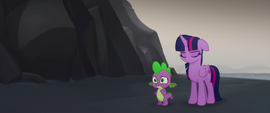 Spike watching Twilight's friends walk away MLPTM