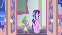 Starlight and Spike shocked by Discord's office S8E15