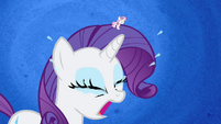 Sweetie Belle on top of giant Rarity S4E19