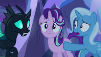 Thorax and Trixie in worried surprise S6E25