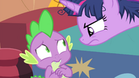 Twilight Sparkle glaring at Spike S4E23