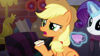 Applejack asks about the Midsummer Theatre Revival S5E16