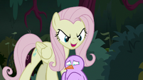 Fake Fluttershy laughs at bird's misery S8E13