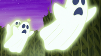 Glowing ghosts chasing the ponies S5E21