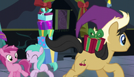 Ponies gallop up and down the castle S6E8