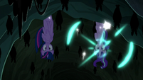 Twilight and Starlight teleport into a cavern S6E21