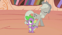 Applejack walking behind Spike S2E02