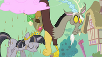 Gray Twilight still sad when Discord remarks, "It's priceless!" S2E02