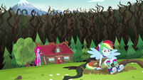 Pinkie Pie saves Rainbow Dash from the vines EG4
