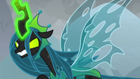 Queen Chrysalis chases after Pinkie Pie S9E25