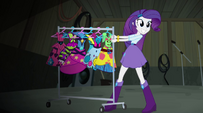 Rarity has either learned a thing or two from Pinkie, or taken lessons in preparedness from Batman.