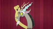 Discord's horn and antler reappear on his head BFHHS3