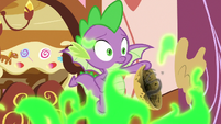 Green flames roaring beneath Spike S9E23