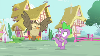 Owlowiscious hooting angrily at Spike S4E23
