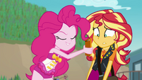 Pinkie Pie dismissing Sunset's photos EGFF