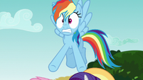 Rainbow Dash hears Pinkie Pie's outburst S6E21