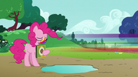 Rainbow Dash speeds away from Pinkie S6E15