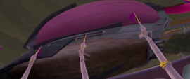 Storm King's airship breaks Canterlot spires MLPTM