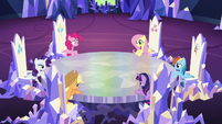 The Mane 6 meet in the castle S5E11