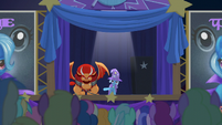 Trixie presents the pony-eating manticore S6E6