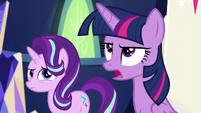 Twilight and Starlight a little annoyed S6E12