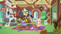 Discord sees Fluttershy packing a bag S6E17