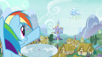 Rainbow apunta hacia Cloudsdale EDdT