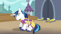 Shining Armor and the guards waking up S4E26