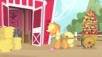 Applejack about to pick up the invitation S1E25