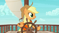 Applejack hears Pinkie Pie laughing S6E22