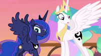 Celestia and Luna look at their cutie marks S7E10