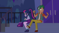 Twilight Sparkle and Timber Spruce burn their tongues EGDS7