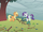 Applejack and Rarity fighting over tree branch S1E8.png