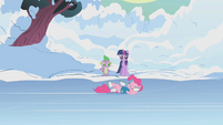 Pinkie Pie is a natural at ice-skating.