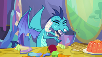 Princess Ember eating a crystal bowl S7E15