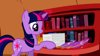 Twilight Sparkle checking off stuff on her to-do list S2E3