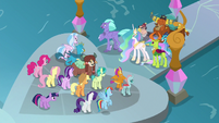 Where did Spike go? He was right there between Applejack and Rarity.