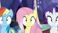 Rainbow, Fluttershy, and Rarity in a trance S6E21
