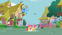 Rainbow Dash kicking cloud away S2E23