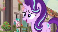 Starlight Glimmer nervously greeting the villagers S6E25