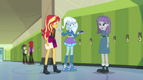 Sunset and Trixie confused as Maud talks EGFF