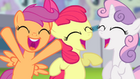 Cutie Mark Crusaders cheering S4E05