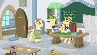 Flam gives worksheet to Destitute Pony S8E16