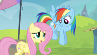 Fluttershy offers to help Rainbow Dash S4E22